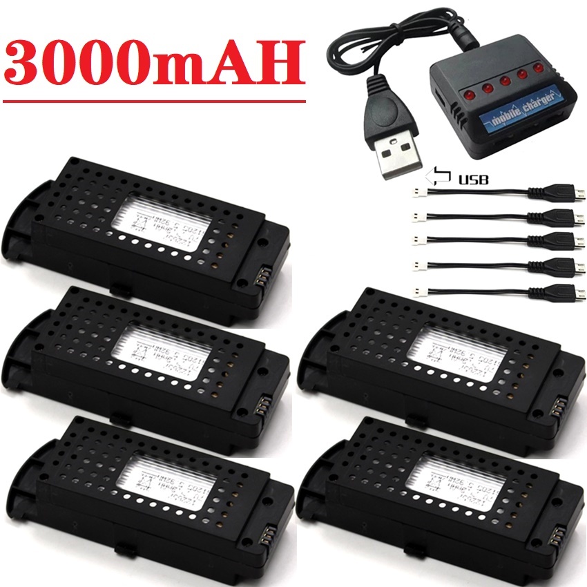 Eachine Drone E58 - Batteria per Droni Q6 3.7V 3000mAh