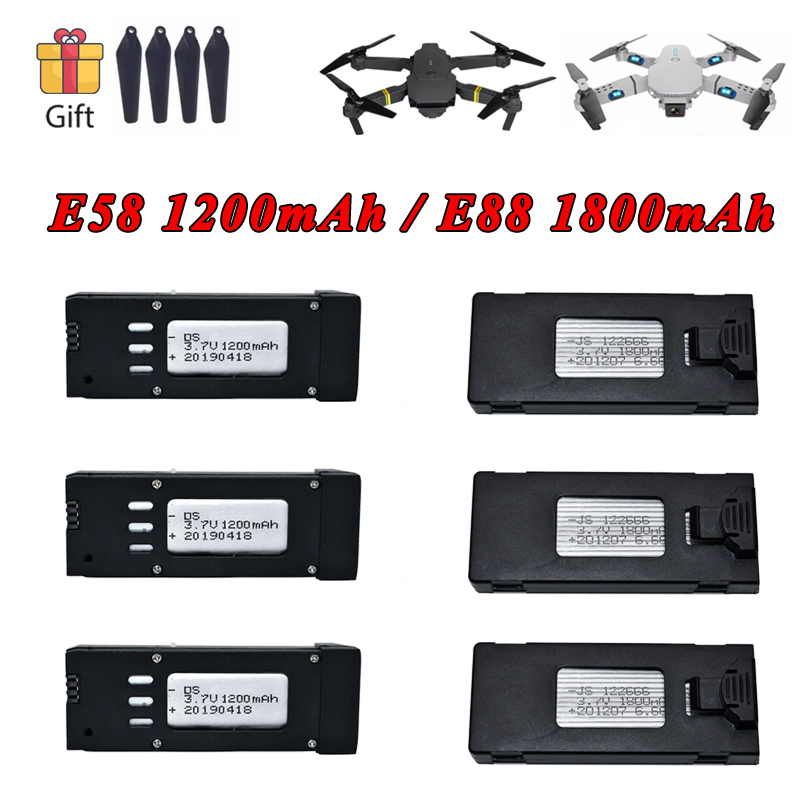 Eachine Drone E58 - Batteria Lipo 3.7V 1200mAh 1800mAh per
