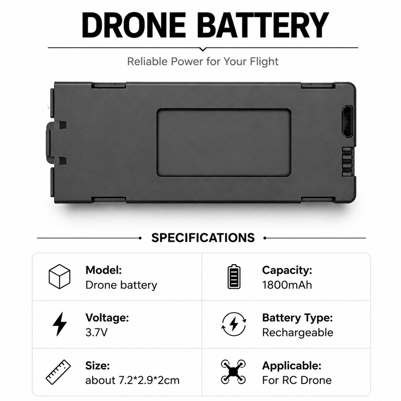 Batteria Drone E88 3.7V 1800mA - Eachine Drone E58 recensione e prezzo